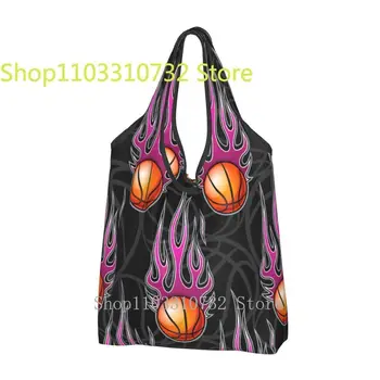 Круглая сумка для покупок в баскетбольные точки на заказ, Женская портативная сумка для покупок большой емкости, сумки для покупок для физической культуры