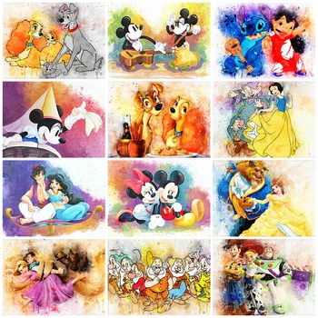 Disney 5D Раскраска по номерам, Рисунок Микки Мауса, Собака, картина маслом, мультфильм 