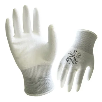 13-контактные дышащие защитные перчатки, белые защитные перчатки с полиуретановым покрытием, износостойкие Рабочие перчатки для технического обслуживания