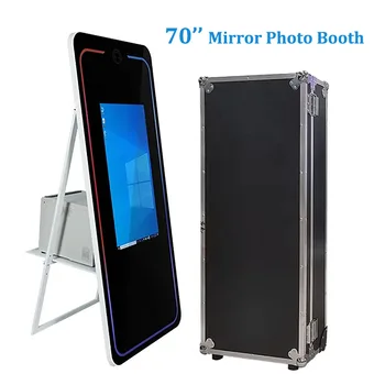 70-дюймовая зеркальная фотобудка для свадебной вечеринки, портативная фотобудка для селфи с сенсорным экраном