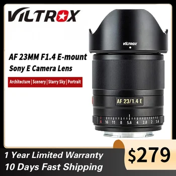 VILTROX AF 23 мм F1.4 Автофокус APS-C Prime Объектив с Большой диафрагмой для объектива камеры Sony E-mount Lens A6300 A6600 A7RIII A7RIV