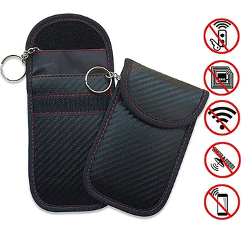 Мини-автомобильный брелок для блокировки сигнала, чехол для блокировки RFID-сигнала, сумка для ключей, мобильный телефон для водонепроницаемой защиты конфиденциальности, сигнальная сумка