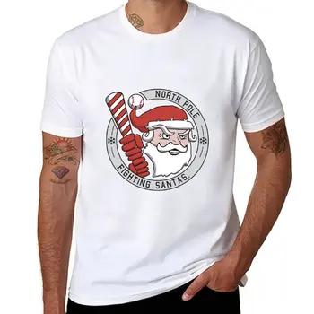 Новая футболка Рождественской бейсбольной команды North Pole Fighting Santas, футболка с короткими спортивными фанатскими футболками, Мужская футболка