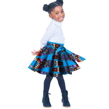 Мода 2022, Одежда в Африканском Стиле, Плиссированные Юбки-Пачки с Принтом Дашики для Маленьких Девочек, Детские Хлопковые Африканские Платья Bazin для Женщин