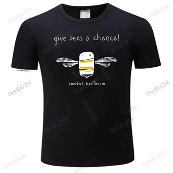мужская высококачественная футболка с коротким рукавом в винтажном стиле GIVE BEES A CHANCE BOMBUS HORTORUM, летняя хлопковая брендовая свободная крутая футболка