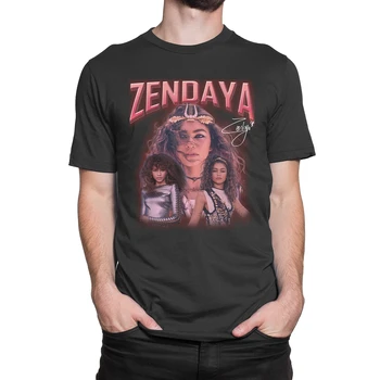 Винтажная футболка Zendaya 90-х годов Daya Classic Black Мужская Женская Одежда