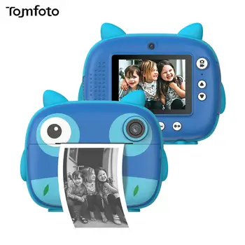 Милая Детская Камера Мгновенной печати 12-Мегапиксельная Детская Цифровая Камера Видеомагнитофон с 2,4-дюймовым IPS-экраном 32 ГБ TF-карты в Подарок для детей старше 8 лет