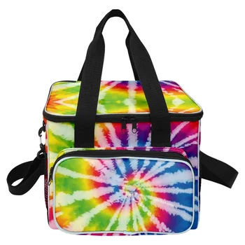 Популярная молодежная сумка для домашнего пикника через плечо, красочная, более вместительная сумка для ланча с 3D-печатью, теплоизоляционные сумки для продуктов, пакеты для льда