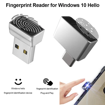 Считыватель отпечатков пальцев Mini USB для портативного ПК с Windows 10 Hello, модуль разблокировки биометрического сканера Type-C, настройка до 10 идентификаторов отпечатков пальцев