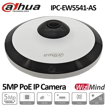 Оригинальная Dahua 5MP IPC-EW5541-AS WizMind ИК-IP-камера Fisheye Со Встроенным микрофоном Сетевая камера Обнаружения движения H.265 Слот для SD-карты