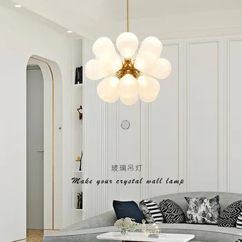 Современный минималистичный ресторан Nordic, художественная лампа со стеклянным шаром, креативная люстра для детской спальни, гостиной.