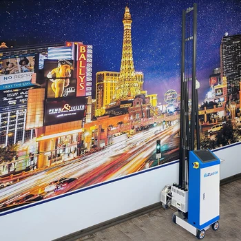 Вертикальная фреска 3D с УФ-чернилами Настенная печатная машина Настенный принтер высокой четкости Автоматический CMYK + W для внутренней и наружной культурной стены