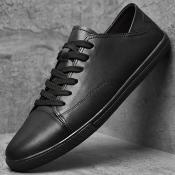 Мужская повседневная обувь Высококачественные мужские дизайнерские туфли на плоской подошве из натуральной кожи Черные кроссовки Мужские белые модные кроссовки для прогулок