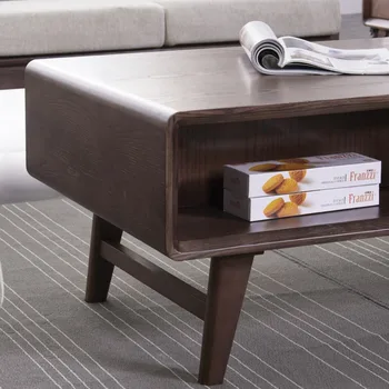 Коллекция журнальных столиков из массива дерева в скандинавском стиле, простая гостиная, журнальный столик из белого вощеного дерева небольшого размера, TV cabinet co