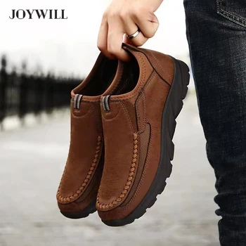 JOYWILL, мужские повседневные кроссовки на плоской подошве, модные лоферы для отдыха в стиле ретро, Деловая обувь, уличные удобные мужские слипоны
