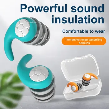 Силиконовые затычки для ушей с шумоподавлением, шумофильтр, водонепроницаемые трехслойные затычки для ушей во время сна и плавания