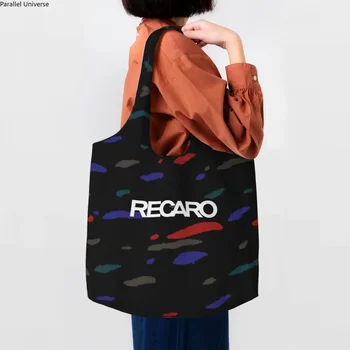 Изготовленные на заказ холщовые сумки для покупок с логотипом Recaros, женские сумки для вторичной переработки, большая вместительная сумка для покупок, сумки для фотографий