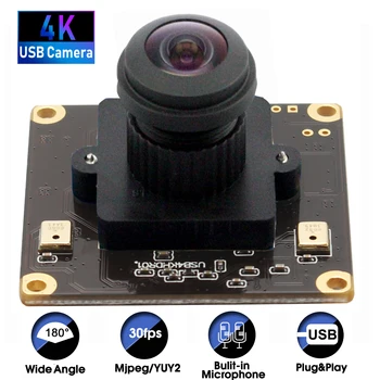 ELP Ultra HD 3840X2160 30 кадров в секунду 4K USB-Камера CMOS IMX317 Широкоугольный 180-Градусный Модуль Камеры 