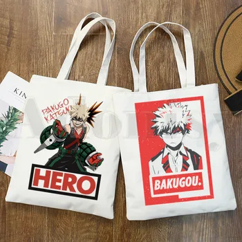 Аниме My Boku no Hero Academia Katsuki Bakugou, сумки через плечо, повседневные сумки для покупок, женская сумка, женская элегантная холщовая сумка