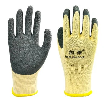 Рабочие перчатки электрика, Защитный инструмент, Изолирующие перчатки 400 В, 1 пара перчаток для защиты от низкого напряжения от электричества