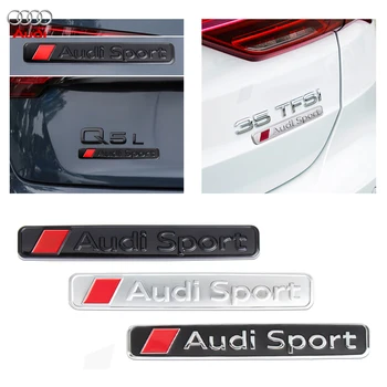 Стайлинг Автомобиля Audi Sport Эмблема Кузова Автомобиля Украшение Крыла Наклейка Багажника Для Audi A4 B9 A3 8P 8l Q3 A5 A6 C6 C7 S5 S4 RS TT MK2