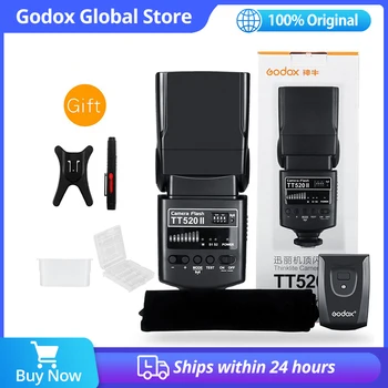 Вспышка для камеры Godox Thinklite TT520II со встроенным беспроводным сигналом 433 МГц для цифровых зеркальных камер Canon Nikon Pentax Sony Fuji Olympus