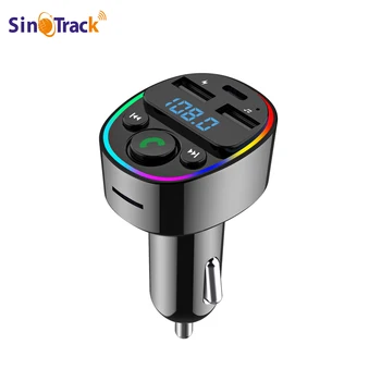 FM-передатчик, автомобильный адаптер Bluetooth 5.0, быстрое автомобильное зарядное устройство, Музыкальный аудиоплеер, громкая связь, двойной порт USB Type-C, 7 цветов светодиода