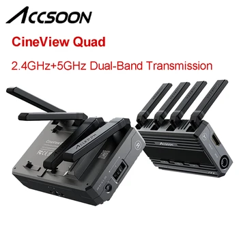 ACCSOON CineView QUAD SDI HDMI 2.4G 5G двухдиапазонный беспроводной передатчик-приемник, камера для передачи изображения и видео в прямом эфире.