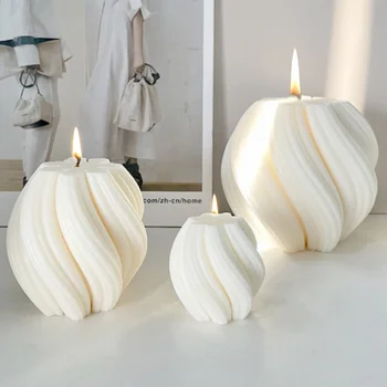 Силиконовая форма для свечей неправильной геометрической формы с волнами, формы из гипсовой эпоксидной смолы, сделанные своими руками, 3D форма для ароматизированного мыла ручной работы, декор для дома